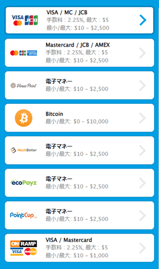 ポイントカップ入金方法